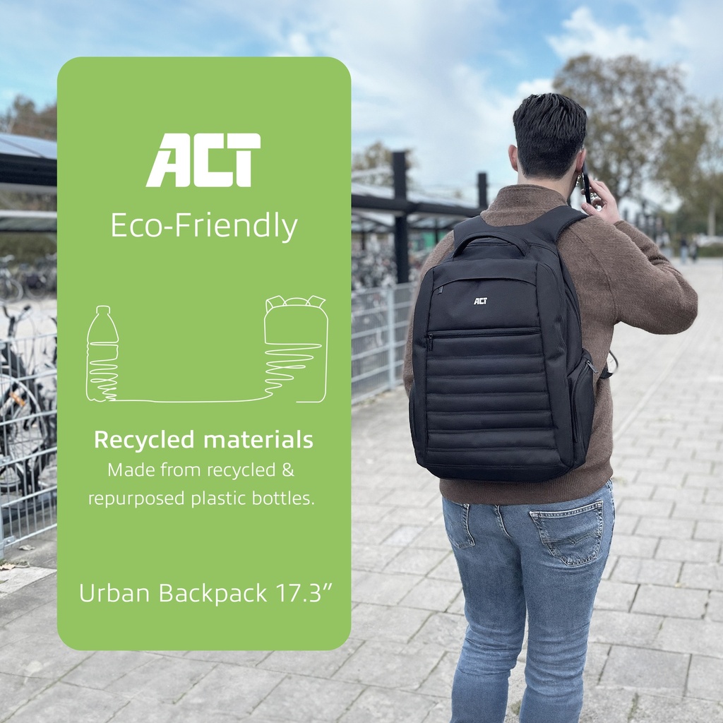 ACT Urban Notebook Backpack 17.3 BLACK